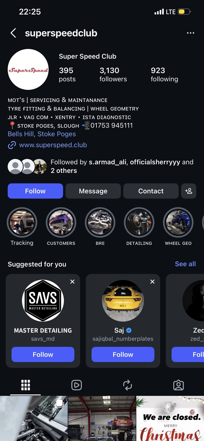 SuperSpeed Club Instagram profile